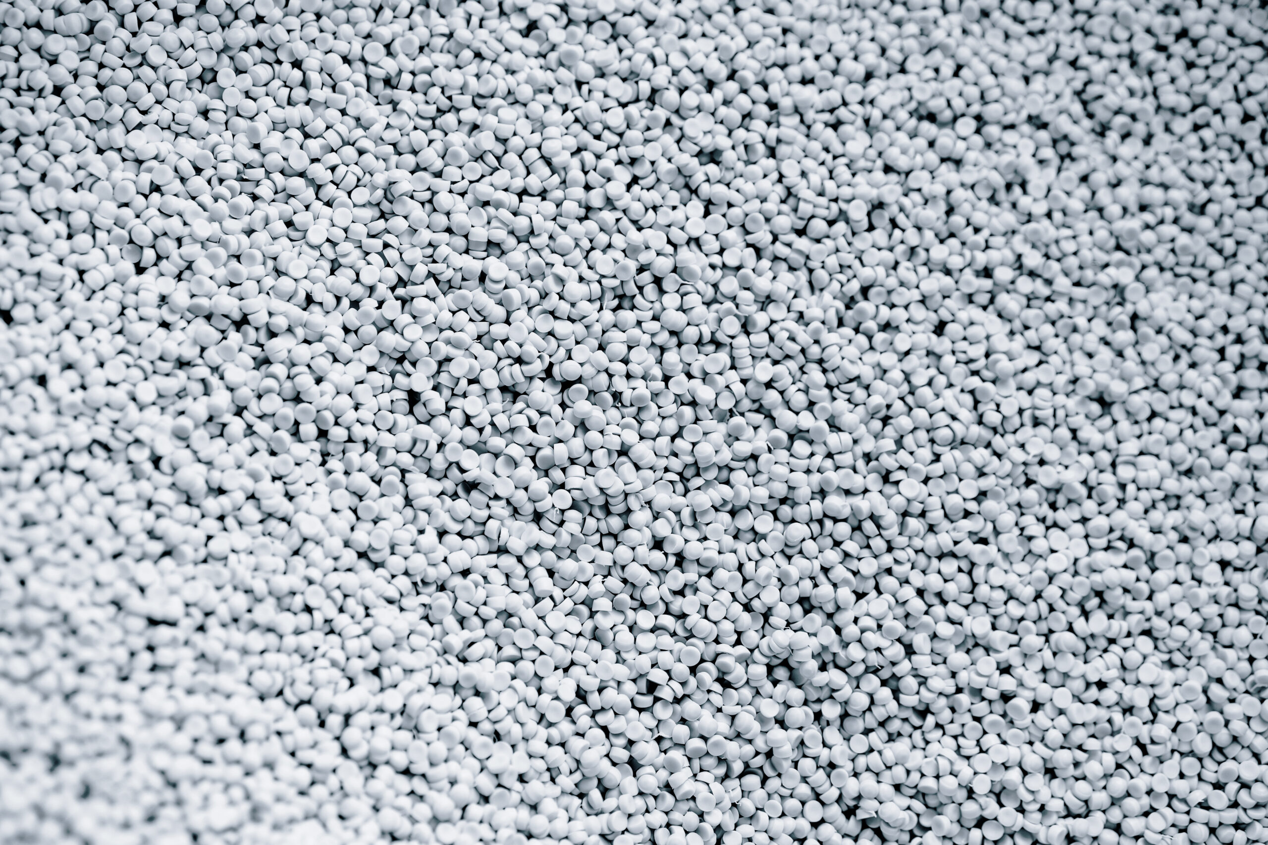 White Plastic Polymer Granules for cable production close up